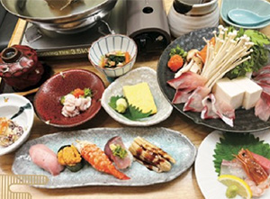 特上寿司とぶりしゃぶの宴会コース
